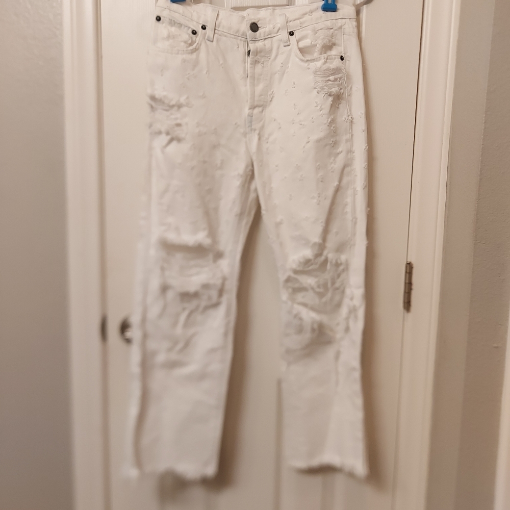 Carmar hi waisted cropped destroyed jeans Size 25